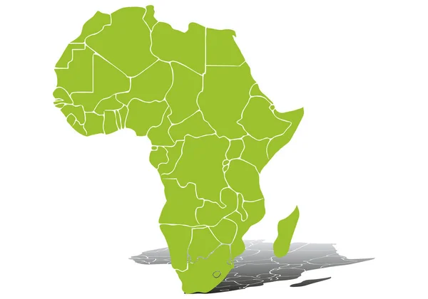 Green Color Africa Political Map Icon — Vetor de Stock