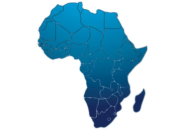 Піктограма Політичної Карти Синього Кольору Африки — стоковий вектор
