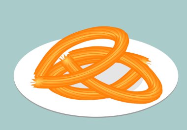 Yeşil arka planda bir tabak churros.