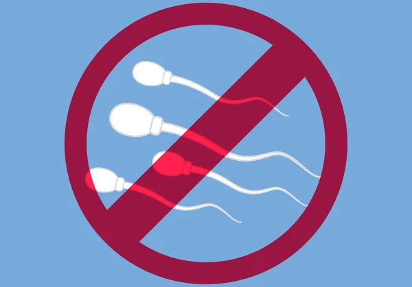 Sperm Icon Crossed Out Male Sterility — Wektor stockowy