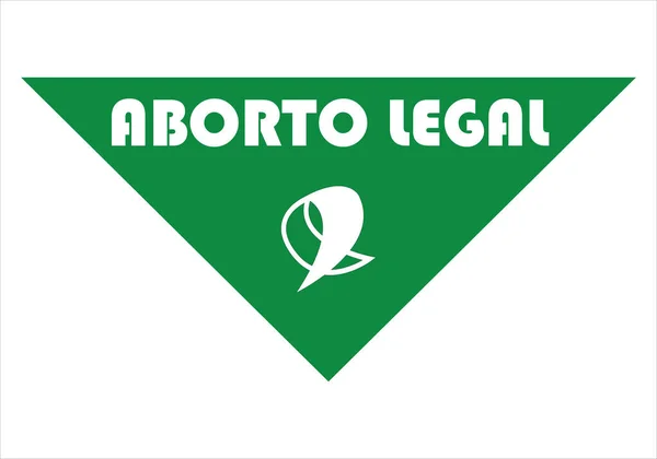 Green Scarf Symbol Legal Safe Abortion Spanish Legend Scarf Interruption — Image vectorielle