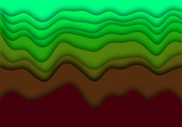 Background Overlapping Wavy Layers Brown Green — Stock Fotó