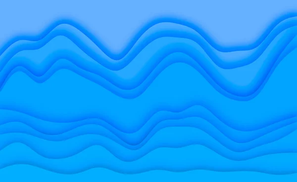 Background Overlapping Wavy Layers Blue Color — Stockfoto