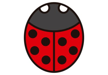 Beyaz arkaplanda uğur böceği simgesi.