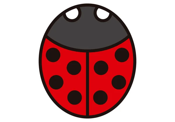 Ikona Ladybug Bílém Pozadí — Stockový vektor