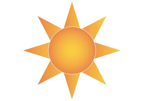 Summer Sun Icon White Background — Διανυσματικό Αρχείο