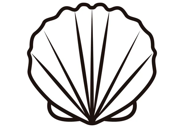 Shell Clam Icon White Background — Stockvektor