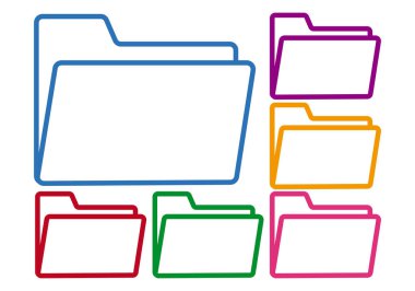 Beyaz arkaplanda çok renkli dizin simgesi.