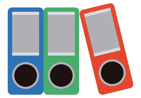 Icône Trois Classeurs Bleu Vert Rouge — Image vectorielle