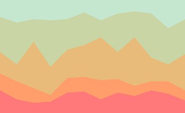 Turuncu ve yeşil örtüşen dağ katmanları arka plan.