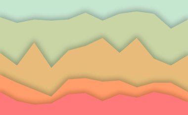 Turuncu ve yeşil örtüşen dağ katmanları arka plan.