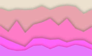 Pembe ve sarı üst üste binen dağ katmanları.