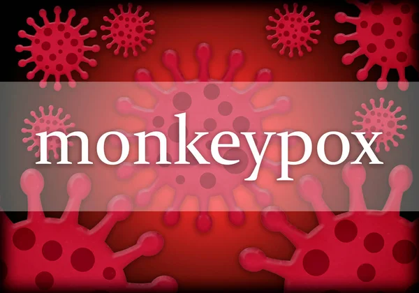 Pandemic monkeypox red virus background.
