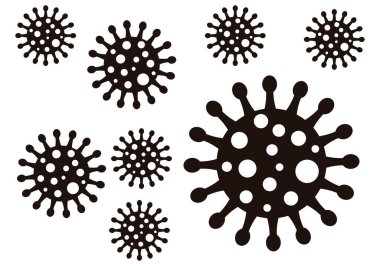 Salgın Maymun Çiçeği virüsü siyah arkaplan.