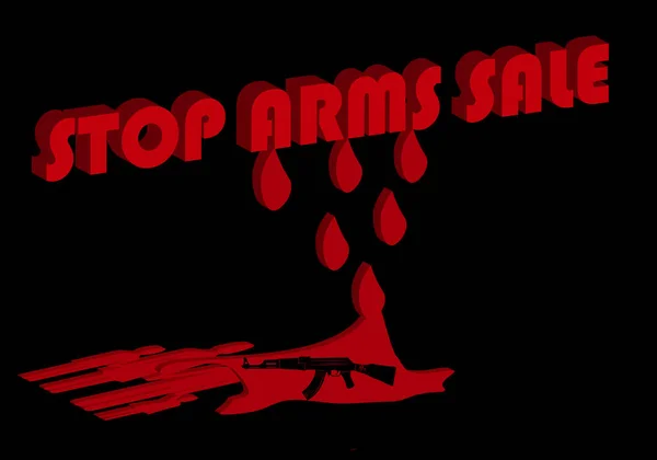 Припинити Продаж Зброї Або Зброї Текст Краплями Крові Викидаються Тексту — стоковий вектор