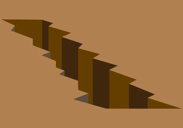 Riss Der Tiefbraunen Erde — Stockvektor