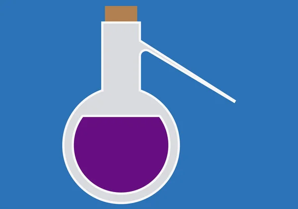 Хімічний Скляний Контейнер Синьому Фоні — стоковий вектор