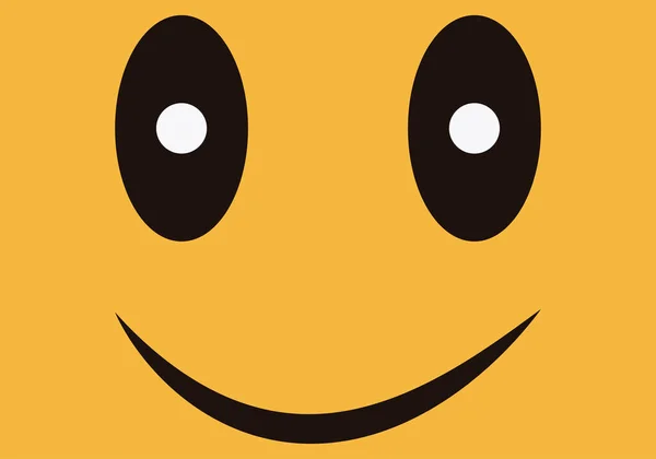 Fondo Amarillo Con Cara Sonriente Felicidad — Archivo Imágenes Vectoriales