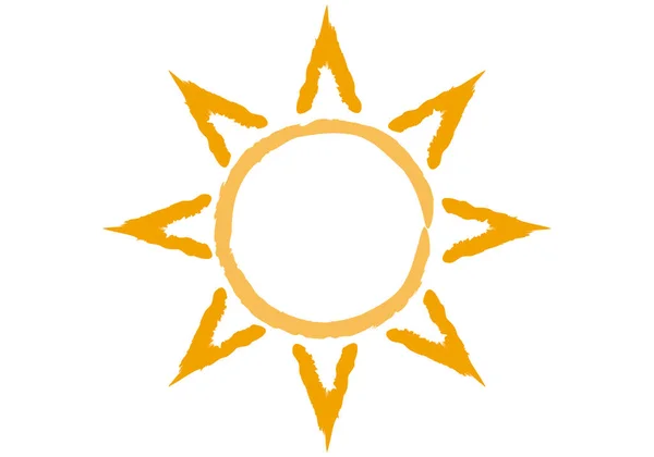 Oranžová Ikona Slunce Tahy — Stockový vektor