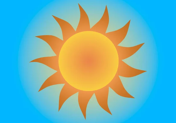 Ήλιος Φόντο Στο Θερινό Ηλιοστάσιο Ουρανό — Διανυσματικό Αρχείο