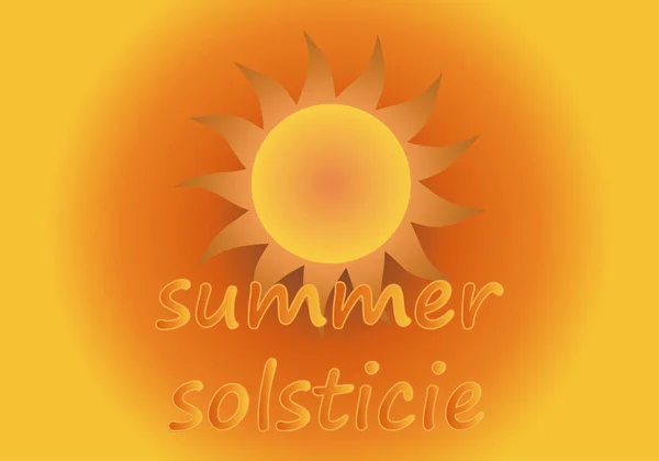 Fond Soleil Dans Ciel Solstice Été — Image vectorielle