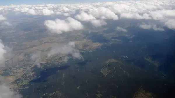 Горный Пейзаж Воздушном Виде Облаками — стоковое фото