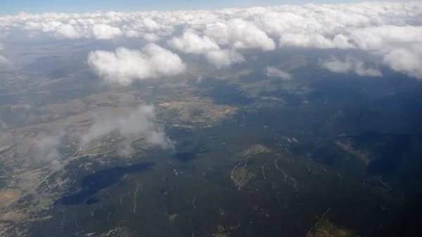 Горный Пейзаж Воздушном Виде Облаками — стоковое фото