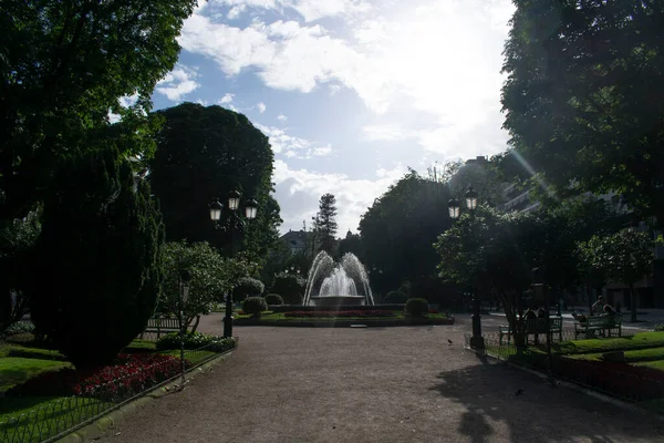 Vigo Galiçya Baharda Çeşmeli Parklar — Stok fotoğraf