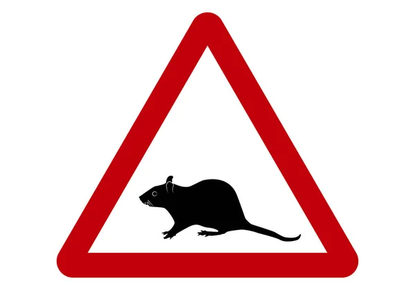 Ratas Peligrosas Signo Advertencia Con Silueta Negra Una Rata — Archivo Imágenes Vectoriales
