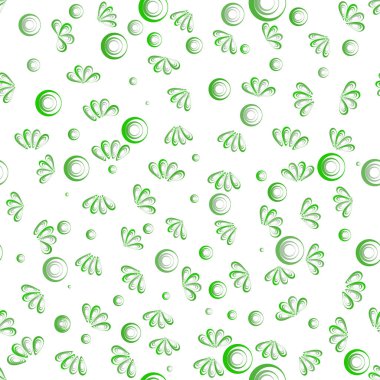 Dört renk deseni, turuncu, yeşil, mor veya mor ve mavi, eşmerkezli daireler ve midye şekilli.