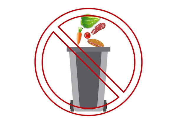 Ist Verboten Lebensmittel Den Müll Werfen Kein Verschwendetes Essen Lebensmittelrecycling — Stockfoto
