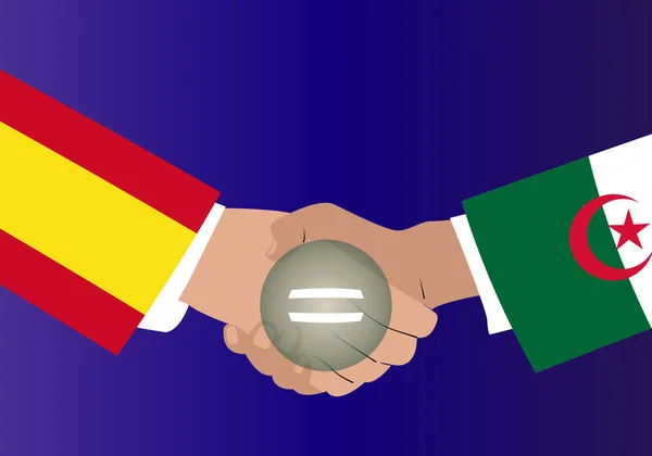 Relacje Hiszpania Algieria Pauzie Hiszpania Algieria Zamroziły Stosunki Stosunki Międzynarodowe — Wektor stockowy