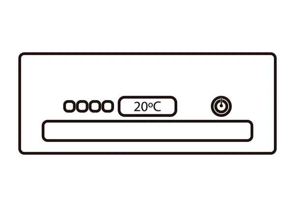 Air Conditioning Black Icon White Background - Stok Vektor