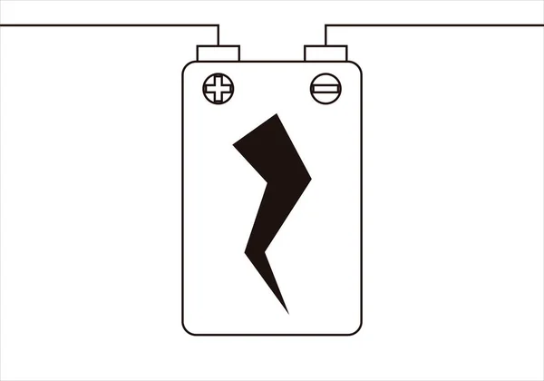 Ikona Baterie Elektrickém Obvodu — Stockový vektor