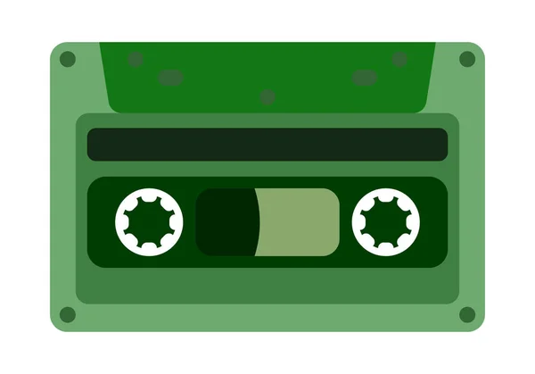 Green Music Tape White Background — Stockvektor