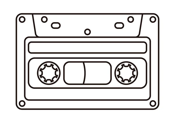 Black Stroke Music Tape White Background — Vetor de Stock