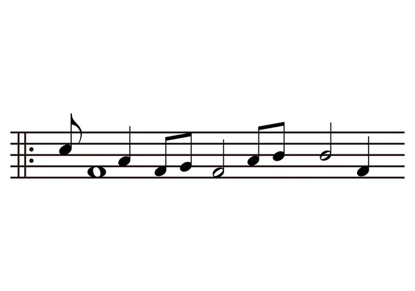 Pentagramme Avec Notes Musique Sur Fond Blanc — Image vectorielle