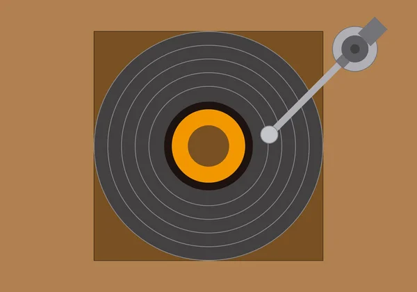 Brown Background Record Player Vinyl — Vetor de Stock