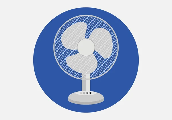 White Desktop Fan Blue Circle Heat Wave — Stock Vector