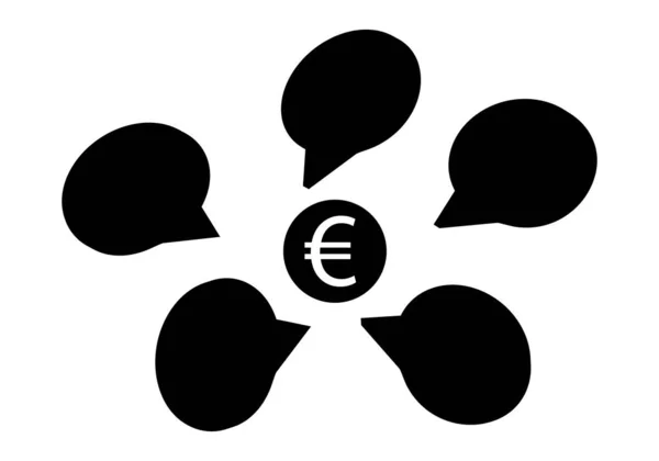 Conversazione Dialogo Discorso Sull Euro — Vettoriale Stock