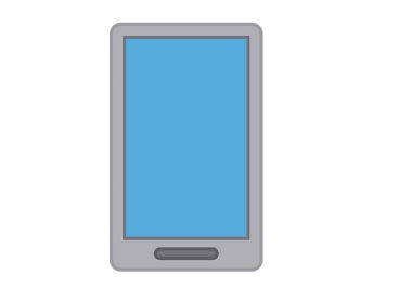 Beyaz arkaplanda akıllı telefon ya da akıllı telefon simgesi.