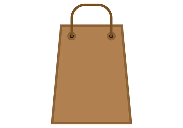 白い背景に茶色の紙袋のアイコン — ストックベクタ