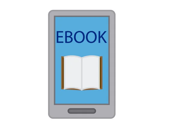 Icona Ebook Sfondo Bianco — Vettoriale Stock