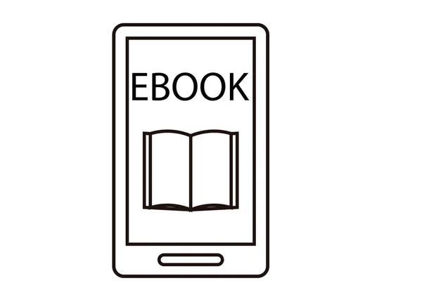Icona Ebook Sfondo Bianco — Vettoriale Stock