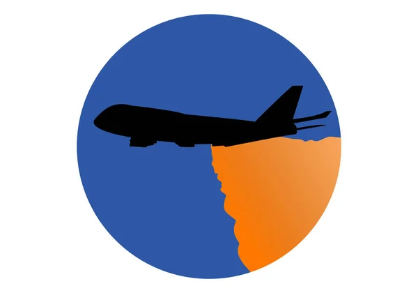 Εικονίδιο Πυροσβεστικού Αεροπλάνου Που Εκβάλλει Πορτοκαλόνερο — Διανυσματικό Αρχείο