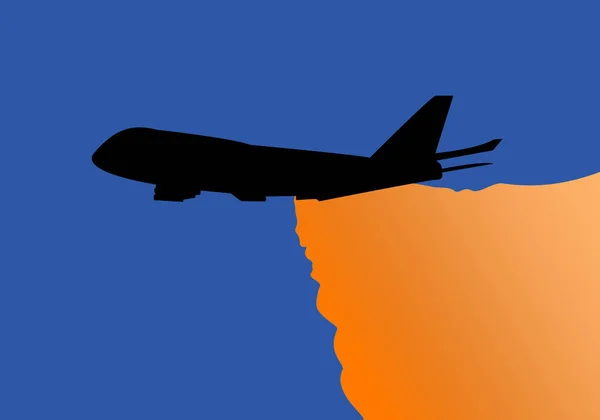 Löschflugzeuge Vertreiben Orangenwasser — Stockvektor