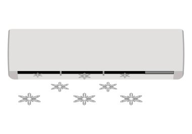 Soğuk hava akımını engelleyen klima cihazı kar ya da soğuk sembolü ile temsil ediliyor.