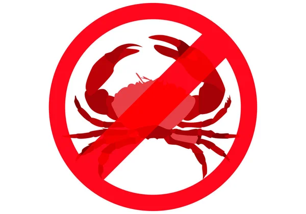 Alergie Mořské Plody Zakázané Ikony Bílém Pozadí — Stockový vektor