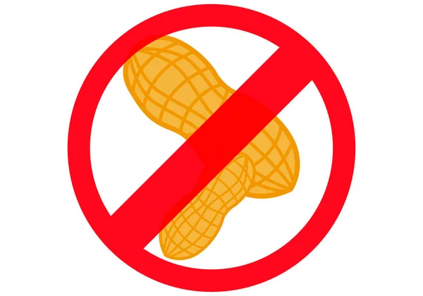Allergy Peanut Forbidden Icon White Background — Stock Vector