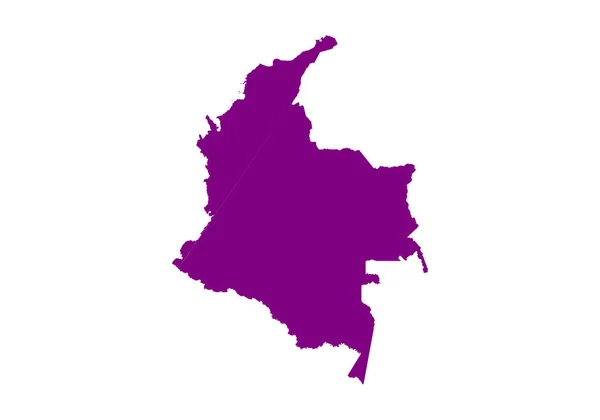 Silueta Kolumbijské Mapy Fialové Nebo Fialové — Stockový vektor